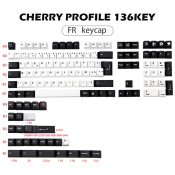 Колпачки DE Keycap и FR Keycaps с вишневым профилем для клавиш Mx Switch gk61 sk61 64 84 TKL87 108 Колпачок для клавиш сублимационной краски для клавиатуры iso клавиша