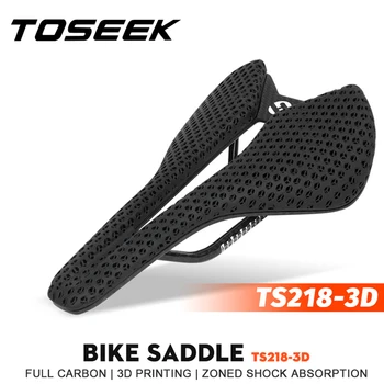 Велосипед TOSEEK С 3D Принтом Седло Из Углеродного Волокна Сверхлегкий Полый Удобный Дышащий MTB Горный Шоссейный Велосипед Запчасти Для Велосипедного Сиденья