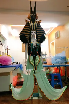 Сценический египетский головной убор высокого класса, изготовленный на заказ костюм, юбка с большим листом кобры и лотоса