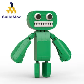 MOC Horror Game Little Green Man Фигурки монстров Набор строительных блоков для сада Banban Meme Мультяшный персонаж Кирпичи Игрушка в Подарок