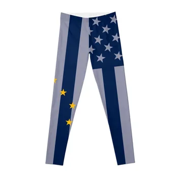 Леггинсы с изображением флага штата Аляска в стиле США, спортивные штаны, леггинсы для женщин, женские штаны для фитнеса в спортзале