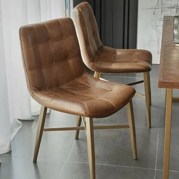 Кухонные обеденные стулья Домашний стол для отдыха Современные кожаные мягкие Эргономичные обеденные стулья Дизайн барного шезлонга Мебель для дома AB50CY