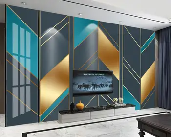 обои на заказ papel pintado de pared современная светлая роскошная стена с золотистой геометрической текстурой papel de parede