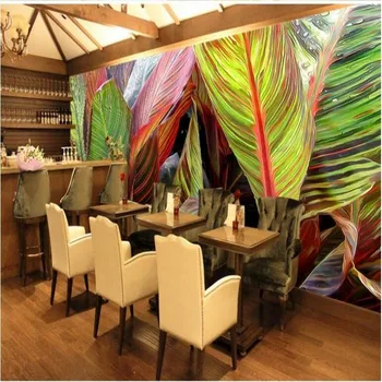 wellyu Пользовательские крупномасштабные фрески ручной росписи тропический лес растение банановый лист фон обои для стен
