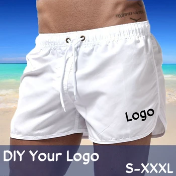 Быстросохнущая летняя мужская одежда Siwmwear с логотипом на заказ, пляжные шорты, трусы для мужчин, плавки, шорты для плавания, пляжная одежда, Новинка