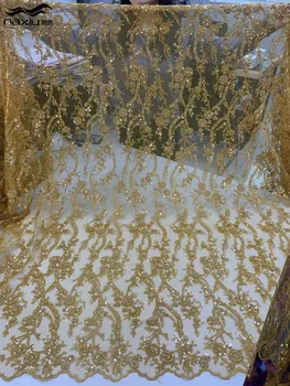 Madison-Африканские кружевные ткани с бисером ручной работы, Нигерийские пайетки, Сетчатые кружевные ткани, Французский тюль для невесты, Свадебные украшения своими руками