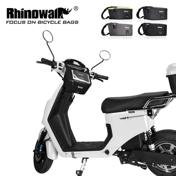 Сумка на руль велосипеда Rhinowalk, водонепроницаемая сумка с сенсорным экраном, черные сумки для поездок на работу, для электрического скутера, для педальных скутеров