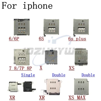 Для iPhone X XS MAX XR 6 6S 7 8 Plus, одинарный двойной слот для SIM-карты, держатель лотка, гнездо для считывания, гибкий кабель, Запасные части