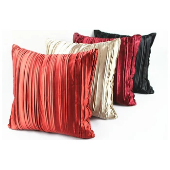 Атласный мятый чехол для диванной подушки 45X45 см, черный, оранжевый, винно-красный, домашний декор, блестящий чехол для подушки