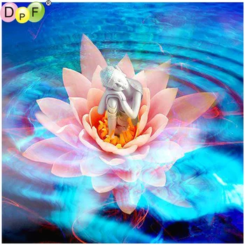 DPF DIY Lotus Buddha 5D алмазная живопись вышивка крестиком домашний декор набор алмазной мозаики полная квадратная алмазная вышивка рукоделие