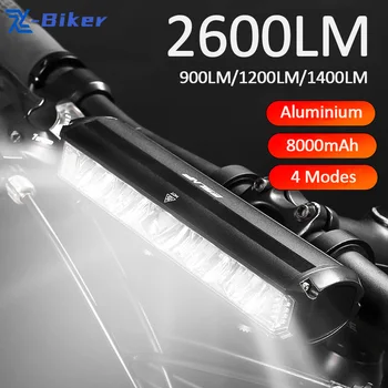 8000 мАч 2600лм Велосипедный фонарь Передний Водонепроницаемый Usb Перезаряжаемый Супер Яркий фонарик Алюминиевая Велосипедная фара Mtb для шоссейного велосипеда