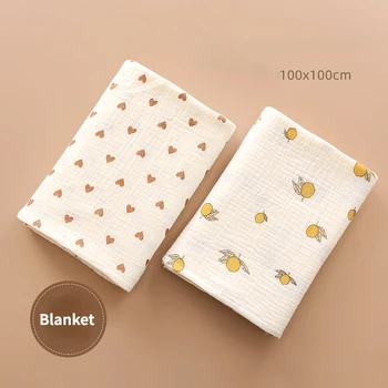 Хлопчатобумажные детские одеяла 100x100 см, муслин, Хлопчатобумажная марля, мягкие впитывающие пеленальные одеяла для новорожденных, спальный мешок, салфетки для душа