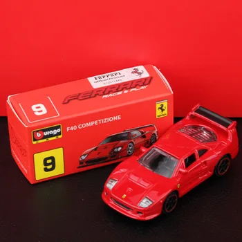 1: 64 Bugatti № 9 Ferrari F40 COMPETIZIONE Модели Легкосплавных Автомобилей, Изготовленные на Заказ и Игрушечные Транспортные Средства, Игрушечные Карманные Украшения Для Автомобилей, Детские Игрушки, Подарки Для Мальчиков