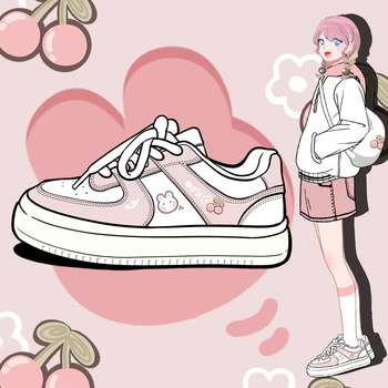 Эми и Майкл, милые студенческие теннисные туфли для девочек, кроссовки в стиле аниме Kawaii, Женская повседневная обувь для скейтборда, Женская вулканизированная обувь