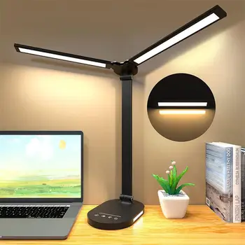 Новая светодиодная настольная лампа для зарядки/подключения с ночником, календарем, температурным будильником, защитой для глаз, настольной лампой для учебы