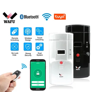 WAFU 011 Умный замок, поддержка отпечатков пальцев, блокировка Tuya Wifi Bluetooth, управление телефоном, дистанционное управление, касание пальцем, Невидимый замок