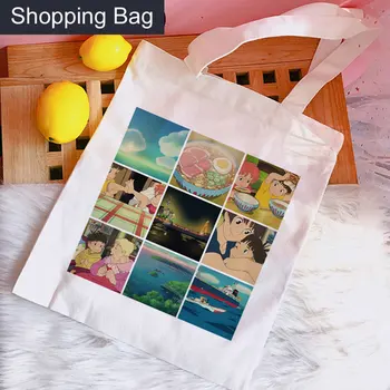 Студия Ghibli Film Ponyo Shopping Bag Shopper Сумка Для переработки Продуктов Сумка Многоразового Использования Reciclaje Bolsas Ecologicas Ткань Sacolas