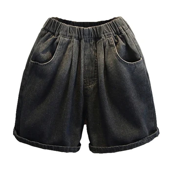 Джинсы для мальчиков, однотонные шорты для мальчиков, детские джинсы в повседневном стиле, детская одежда для малышей