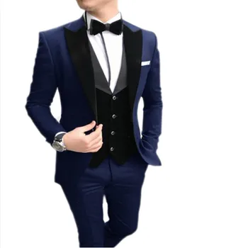 2023 мужской костюм приталенный Нотч жилет Шафер смокинги для свадьбы, платья 3 шт в деловом стиле, вечерние одежда