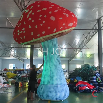 Бесплатная доставка по воздуху до двери!надувная модель высотой 17 футов 5 м, гигантский надувной шар-гриб со светодиодной подсветкой для наружного украшения