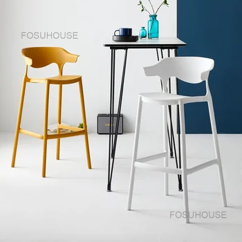 Дизайнерские Акриловые барные стулья, Скандинавская барная мебель, Минималистский Пластиковый барный стул, Художественная стойка для домашней кухни, Высокие барные стулья