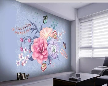 обои beibehang шелковая роза отражение дома и богатые обои для стен 3d фон обои для стен в рулонах 3d обои