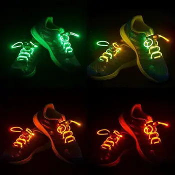 1 Пара Светящихся Шнурков Для обуви Плоские Кроссовки Холщовые Шнурки Для Обуви Светящиеся В темноте 80 см Флуоресцентные Шнурки Подходят Для Большинства Ботинок