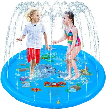 Нескользящий коврик-брызговик для детей и собак, утолщающий спринклерный бассейн, летние игрушки для воды на открытом воздухе - Забавный игровой коврик для фонтана на заднем дворе для ребенка