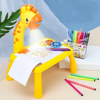 Мини-детский проектор, стол для рисования, детский стол со светодиодной подсветкой, набор для рисования, Стол для рисования, Развивающие обучающие игрушки для девочки