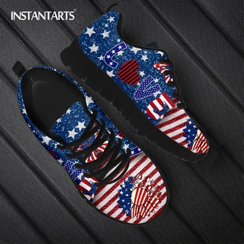 INSTANTARTS 2023, Новые стильные женские кроссовки для бега на шнуровке, стильный дизайн American Sunflower Love, женская обувь на плоской подошве, Chaussures