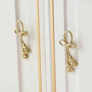 Креативная Золотая веревка, латунная ручка, дверные ручки кухонного шкафа, ручки для выдвижных ящиков, Мебельный декор, Фурнитура
