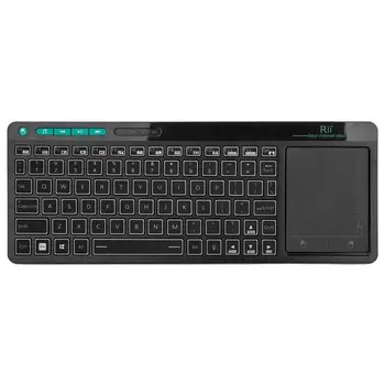 Rii K18 + Беспроводная Клавиатура US/FR/HE Мини-Клавиатура С Сенсорным экраном с 3-светодиодной цветной Подсветкой Для Android TV BOX Smart TV PC