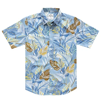 Гавайская Рубашка Dubinik для Мужчин Aloha Tropical С Коротким Рукавом И Принтом на Пуговицах Пляжные Рубашки
