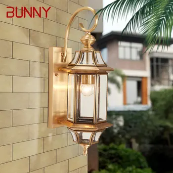 Современный уличный латунный настенный светильник BUNNY IP 65 Креативного дизайна со светодиодным медным бра для домашнего балкона