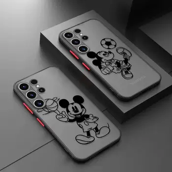 Чехол Для телефона Disney Mickey Samsung Galaxy S23 S22 S21 S20 Plus S10 S9 S10e 5G Ultra FE Note 8 9 10 20 Lite С Матовым Твердым Покрытием