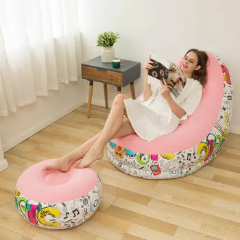 Портативный спальный мешок для отдыха Надувная кровать Надувной диван Кресло с подставкой для ног Табурет ленивая мебель Аксессуары для кемпинга на открытом воздухе