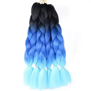 Гигантское плетение волос, Канекалон, Плетение волос, Омбре, Разноцветные синтетические волосы для девочки