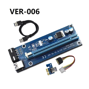 VER-006 PCI Express 1X 16X VER 006C Riser для графического процессора, расширяющий кабель питания USB 3.0 6Ping PCIE до Sata