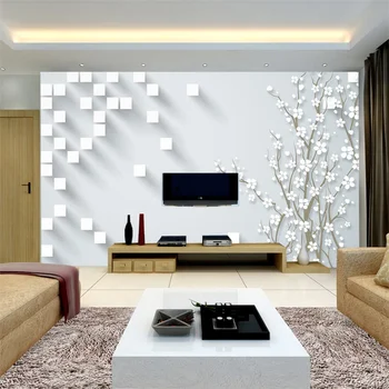 beibehang Пользовательские обои 3D кубики простая европейская слива гостиная спальня отель фон стены papel de parede 3d фотообои