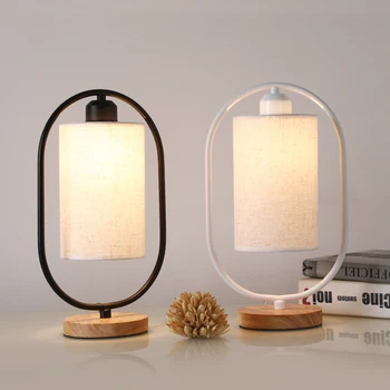 E27 лампа для прикроватной тумбочки в скандинавском минималистичном стиле для спальни с деревянным основанием, светодиодный ночник для чтения