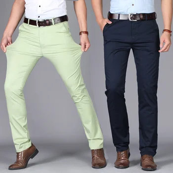 мужские костюмные брюки повседневные офисные высококачественные хлопчатобумажные брюки деловые брюки для мужчин свадебное платье для вечеринки социальные брюки мужские брюки