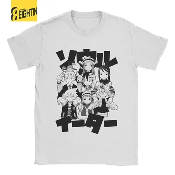 Мужские футболки Grim Mates Soul Eater, потрясающие футболки с японским аниме, футболки с круглым вырезом, хлопковые топы с принтом