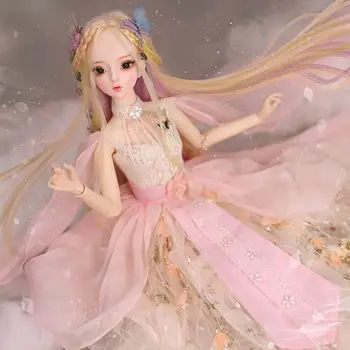 2023 Новая 1/3 кукла BJD Платье принцессы 60 см Кукла с шаровидным шарниром Полный набор шарнирных кукол для макияжа своими руками SD MSD Подарок для девочек