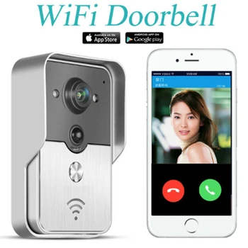 Беспроводной видеодомофон WiFi, умный дверной звонок, камера-глазок PIR IR, сигнализация ночного видения Android IOS Умный дом
