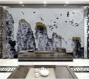 большие фрески по индивидуальному заказу beibehang новая китайская художественная концепция абстрактный пейзаж тушью фоновые обои для гостиной