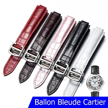 Подходит для Cartier Blue Balloon 14 мм 16 мм 18 мм 20 мм 22 мм ремешок для часов из натуральной кожи бамбуковый узел ремешок для часов из воловьей кожи браслет