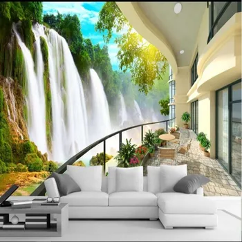 масштабные фрески wellyu на заказ, красивые пейзажи высокой четкости, водопады, обои для стен с телевизором