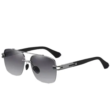 Новые мужские поляризованные солнцезащитные очки в большой оправе, двухцветные металлические квадратные очки A671 для мужчин, специально предназначенные для вождения