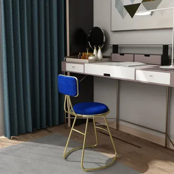 Скандинавский минималистичный туалетный стул Nordic Fashion INS Стул для спальни со спинкой Металлический Железный Стулья для столовой с высокими ножками CN