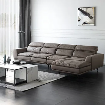 Тканевый диван с минималистской технологией, Простой современный маленький семейный многофункциональный регулируемый фланелевый диван без стирки